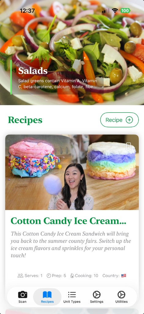 Recipes – food categories and allergy-friendly recipe cards