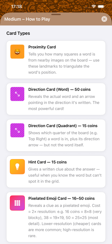 How to play – card types and hint costs